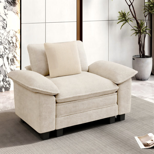 Deep Seat Sofa Chair With Throw Pillow